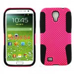 Wholesale Samsung Galaxy S4 Mesh Hybrid Case (Hot Pink-Black)